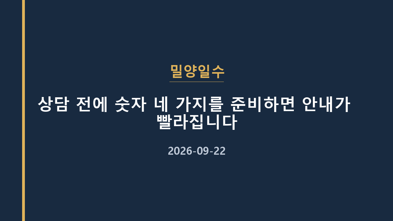 밀양일수 상담 전에 숫자 네 가지를 준비하면 안내가 빨라집니다